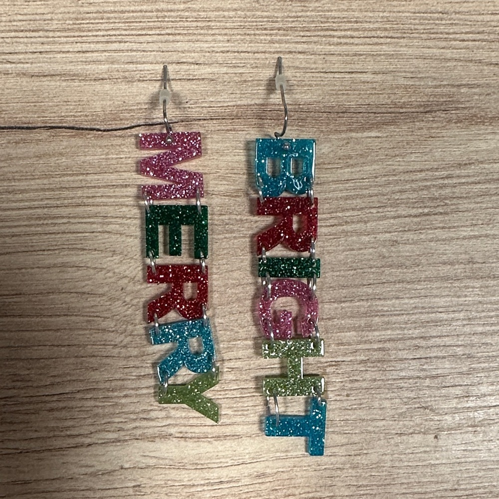 Betsey Johnson Colorful Glitter 'Merry Bright' Earrings